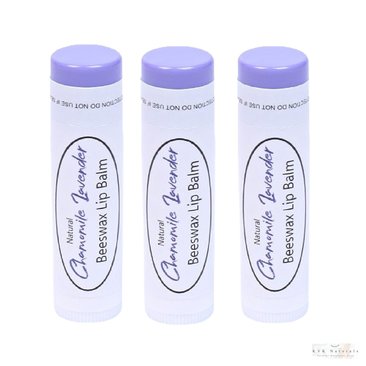 Chamomile Lavender Lip Balm Set of 3 - Lip Moisturizer, Natural Lip Care, Gift for Her